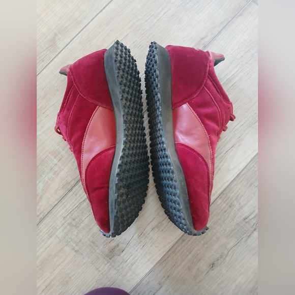 Comme des Garcons CDG x Spalwart Velvet Tempo Sneakers in Burgundy Red. Size 40 - Picture 4 of 10